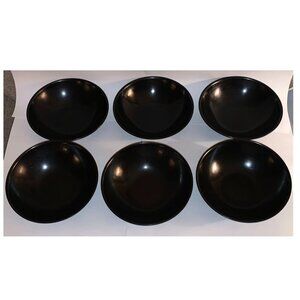 Vintage Vollrath Black Melamine Salad Bowls 6" Diameter (Set of 6)